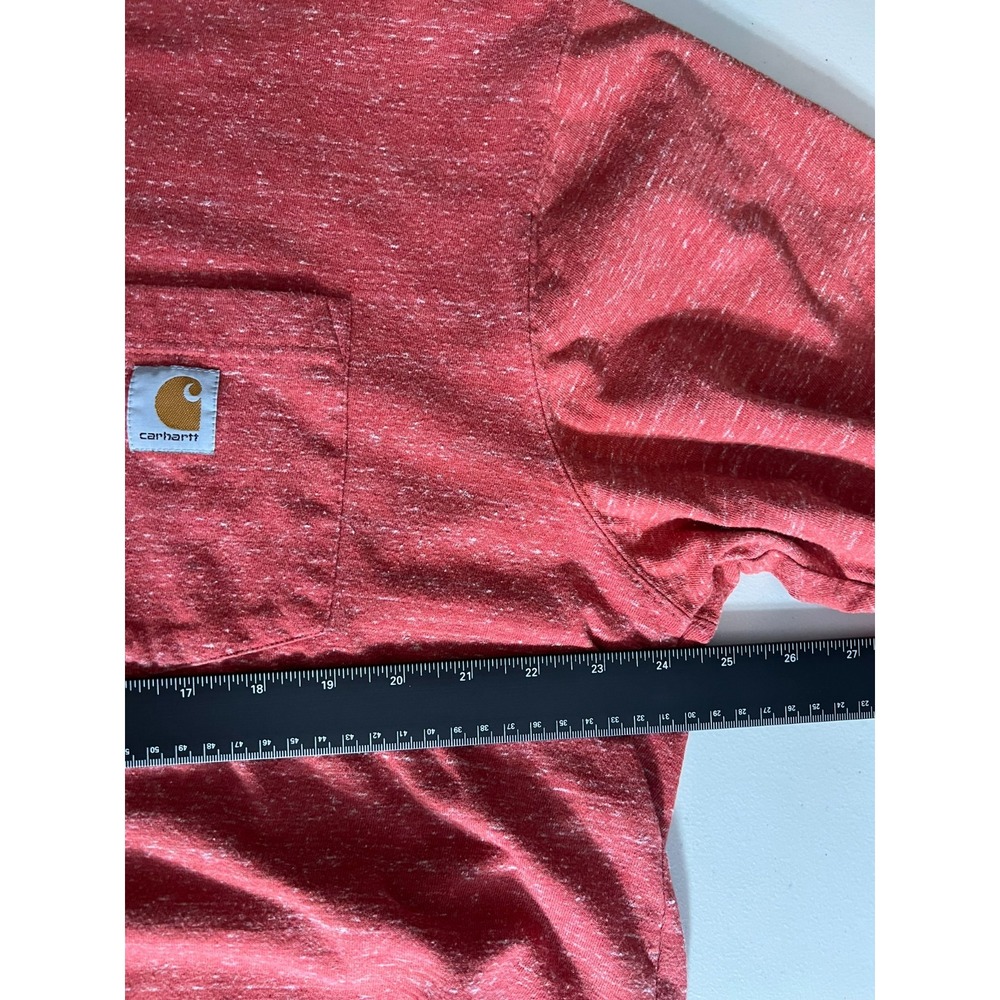 Carhartt Large K87 Mens Original Fit Pocket Red Heather Short Sleeve T Shirt - Picture 7 of 10